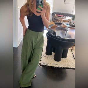 TIBI Fundamental Tropical Wool Cargo Stella pant in army green- size 4